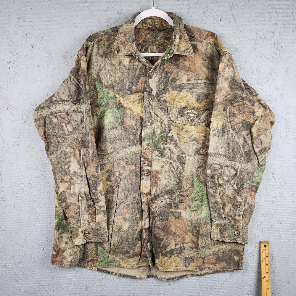 Vintage Spartan Outdoors Shirt Mens XL Camo Chamois Flannel Hunting Camouflage